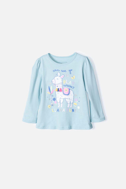 CAMISETA DE LITTLEMIC MANGA LARGA AZUL PARA NIÑA 2T A 5T