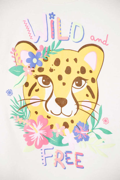 CAMISETA DE LITTLEMIC MANGA LARGA MARFIL PARA NIÑA