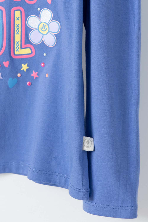 CAMISETA DE MIC MANGA LARGA AZUL PARA NIÑA