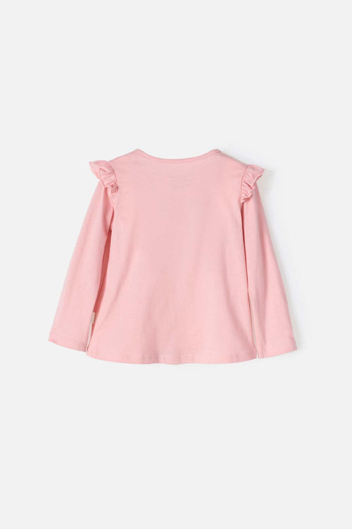 LITTLEMIC PINK LONG-SLEEVED T-SHIRT FOR GIRLS