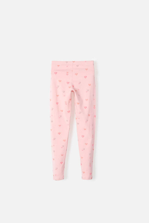 LEGGINS DE MIC  CON CORAZONES ROSADO PARA NIÑA
