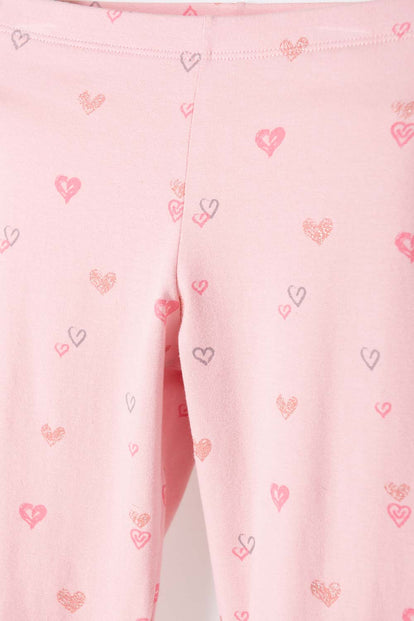 LEGGINS DE MIC  CON CORAZONES ROSADO PARA NIÑA