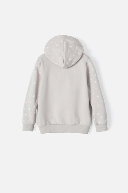 BUZO DE LITTLEMIC CON CIERRE Y CHOMPA GRIS PARA NIÑA