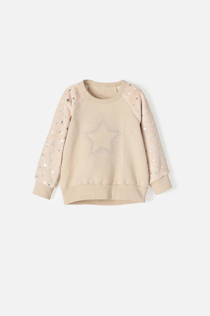 BUZO DE LITTLE MIC CERRADO CAQUI PARA NIÑA 2T A 5T