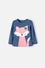 CAMISETA LITTLEMIC MANGA LARGA AZUL PARA NIÑA