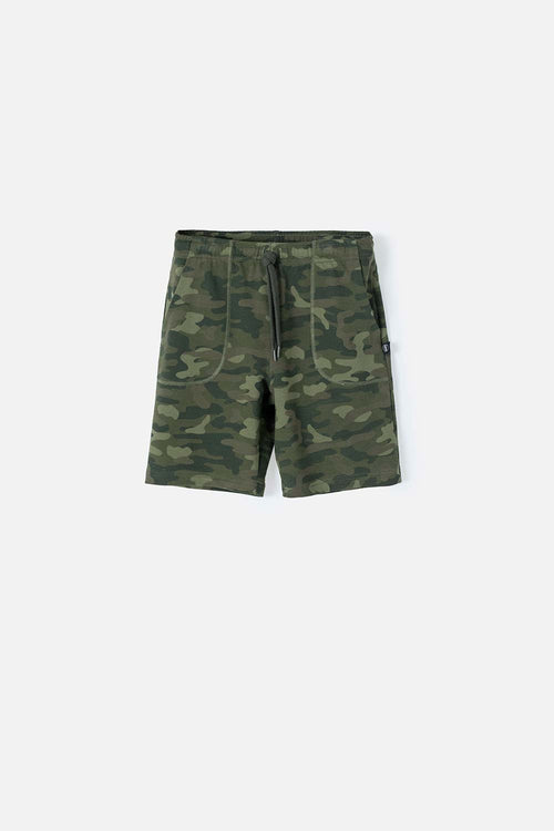 BOY'S GREEN DRAWSTRING MIC SHORTS