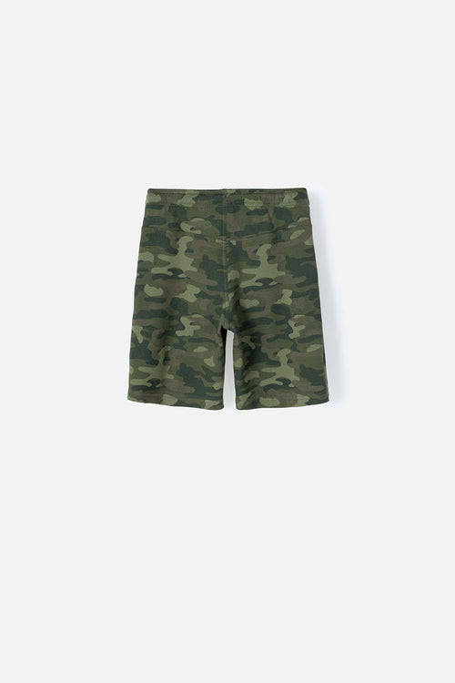 BOY'S GREEN DRAWSTRING MIC SHORTS