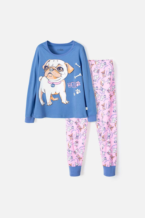 PIJAMA DE MIC MANGA LARGA MORADA PARA NIÑA