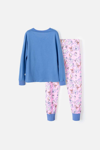 PIJAMA DE MIC MANGA LARGA MORADA PARA NIÑA