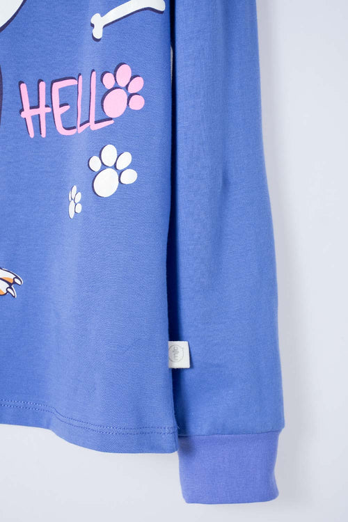PIJAMA DE MIC MANGA LARGA MORADA PARA NIÑA