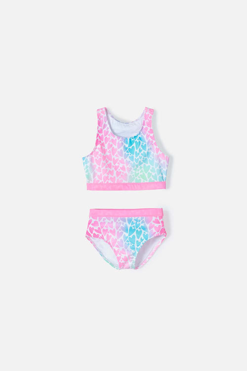 MULTI-COLORED MICROFIBER BATHING SUIT FOR GIRL