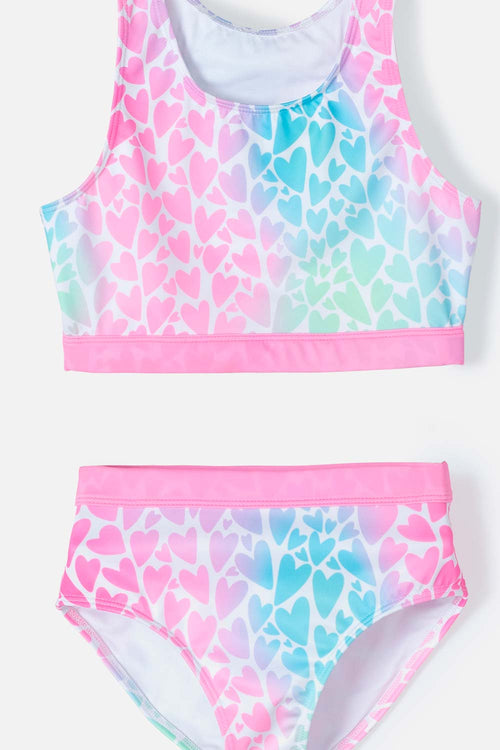 MULTI-COLORED MICROFIBER BATHING SUIT FOR GIRL