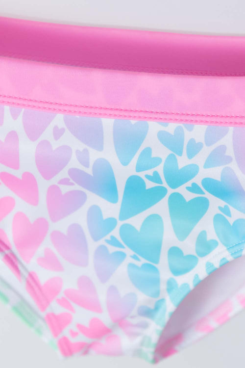 MULTI-COLORED MICROFIBER BATHING SUIT FOR GIRL