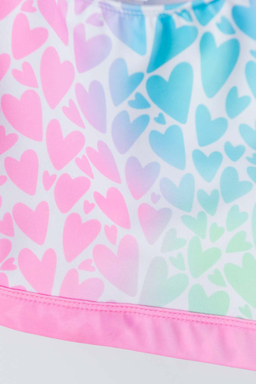MULTI-COLORED MICROFIBER BATHING SUIT FOR GIRL