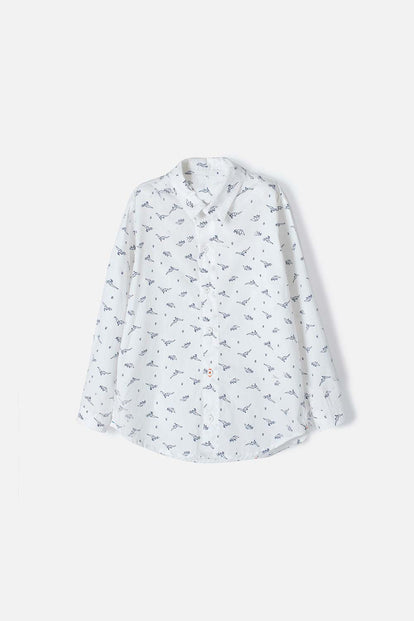 CAMISA MIC BLANCA MANGA LARGA PARA NIÑO