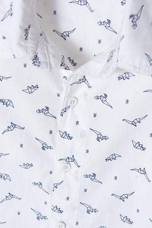 CAMISA MIC BLANCA MANGA LARGA PARA NIÑO