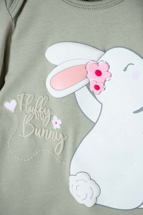 LITTLEMIC GREEN AND KHAKI LONG SLEEVE SET FOR BABY GIRL