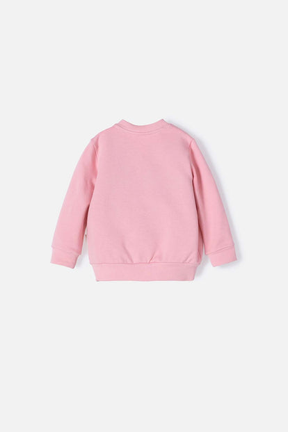 BUZO LITTLEMIC CON BOLSILLO DE PARCHE PALO DE ROSA PARA BEBÉ NIÑA