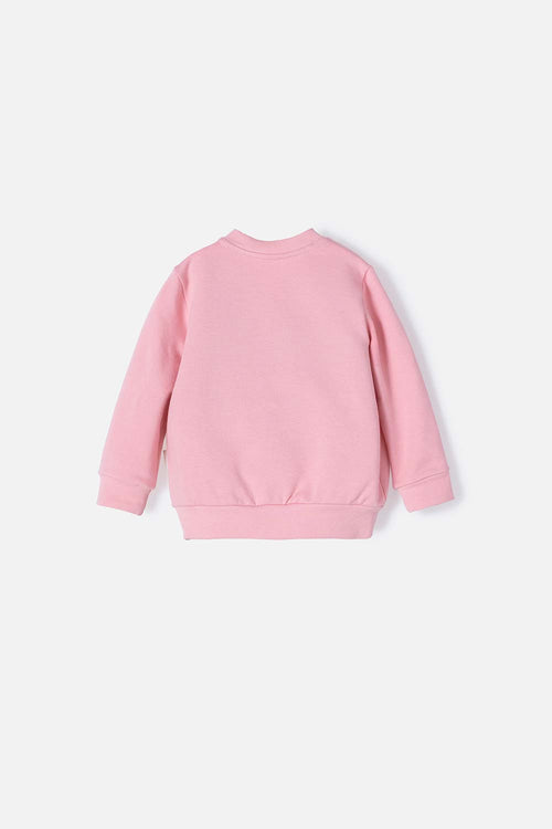 LITTLEMIC POCKET PATCH ROSEWOOD SWEATSHIRT FOR BABY GIRL