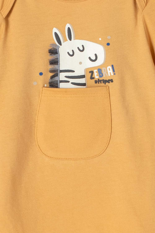 LITTLEMIC GREY AND MUSTARD SET WITH BABY BOY BODYSUIT
