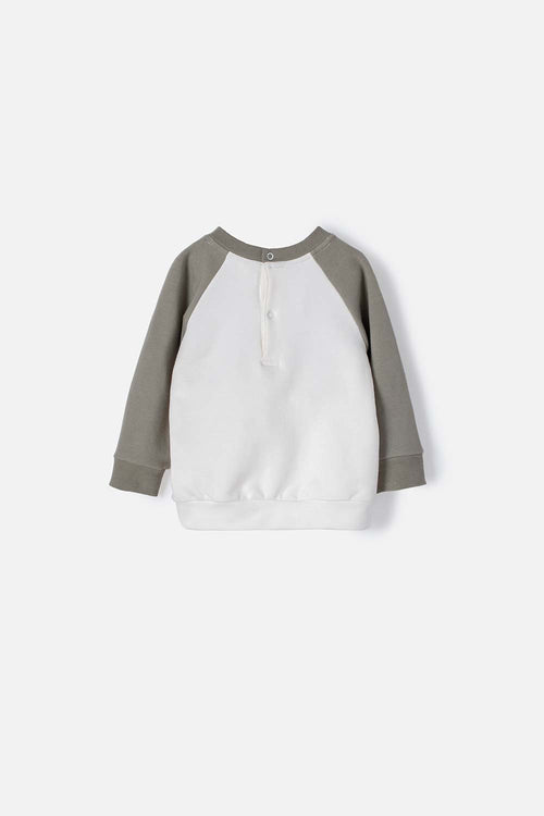 LITTLEMIC CLOSED GREEN AND IVORY SWEATER FOR BABY BOY