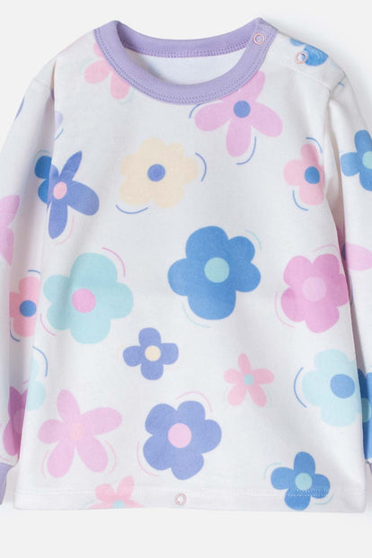 PIJAMA LITTLEMIC MARFIL DE MANGA LARGA PARA BEBÉ NIÑA