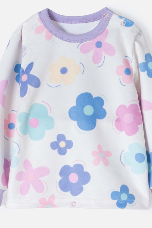 LITTLEMIC IVORY LONG SLEEVE PAJAMAS FOR BABY GIRL