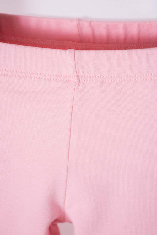 LITTLEMIC KHAKI AND ROSEWOOD BABY GIRL PANT SET