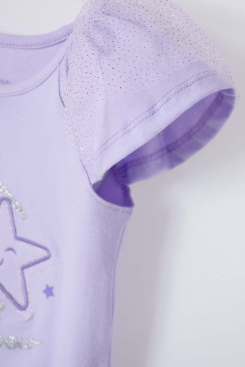 LITTLEMIC DRESS WITH LILAC TULLE FOR GIRLS 2T TO 5T