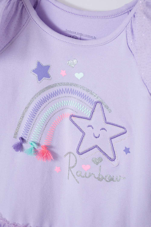 LITTLEMIC DRESS WITH LILAC TULLE FOR GIRLS 2T TO 5T