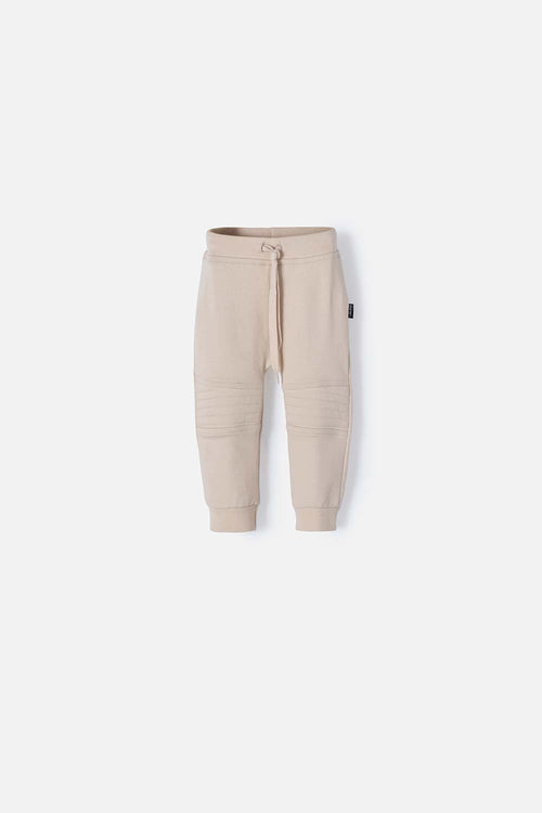 LITTLEMIC BABY BOY KHAKI DRAWSTRING JOGGERS