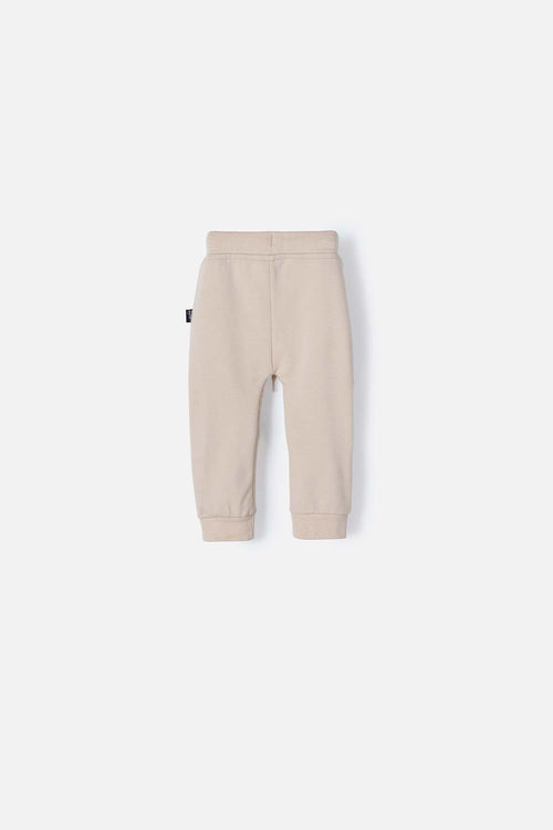 LITTLEMIC BABY BOY KHAKI DRAWSTRING JOGGERS