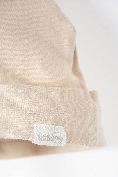 DÚO DE GORROS CAQUI Y GRIS CON OREJITAS PARA BEBÉ NIÑO