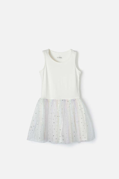 VESTIDO DE MIC CON FALDA EN TULL MULTICOLOR PARA NIÑA