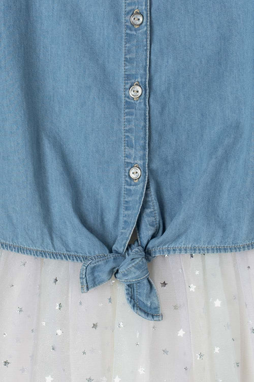 VESTIDO DE MIC CON FALDA EN TULL MULTICOLOR PARA NIÑA