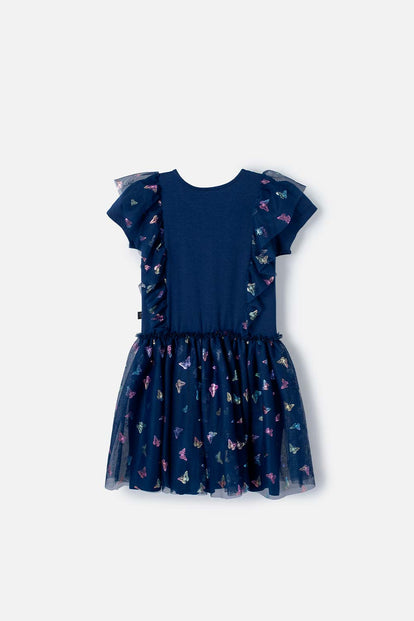 VESTIDO DE MIC CON TULL AZUL PARA NIÑA