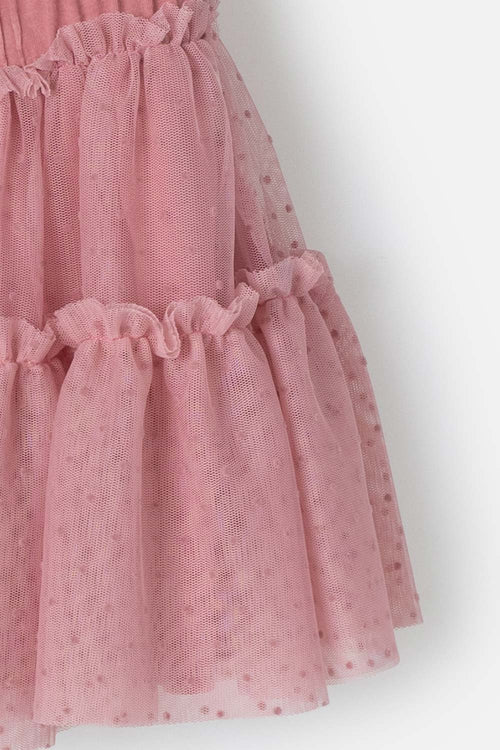 LITTLEMIC TULLE SKIRT ROSEWOOD FOR GIRLS 2T TO 5T