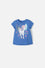 CAMISETA DE LITTLEMIC MANGA CORTA AZUL PARA NIÑA 2T A 5T