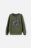 BUZO DE MIC CUELLO REDONDO CERRADO VERDE MILITAR PARA NIÑO