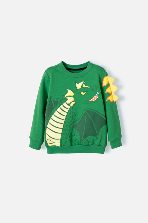 LITTLEMIC FULL-ZIP GREEN SWEATSHIRT FOR BOYS 2T TO 5T