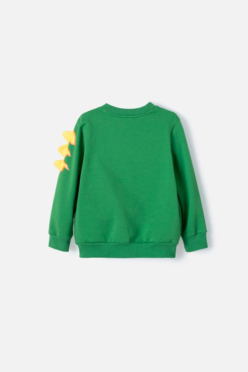LITTLEMIC FULL-ZIP GREEN SWEATSHIRT FOR BOYS 2T TO 5T