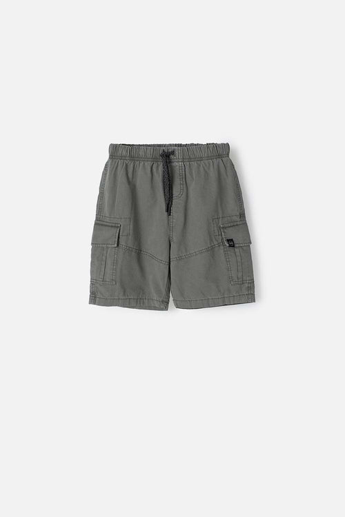 BOY'S GREEN DRAWSTRING MIC SHORTS