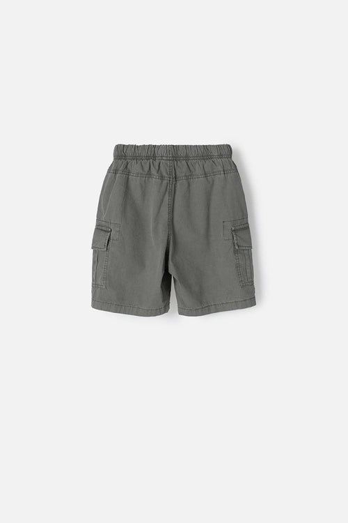 BOY'S GREEN DRAWSTRING MIC SHORTS