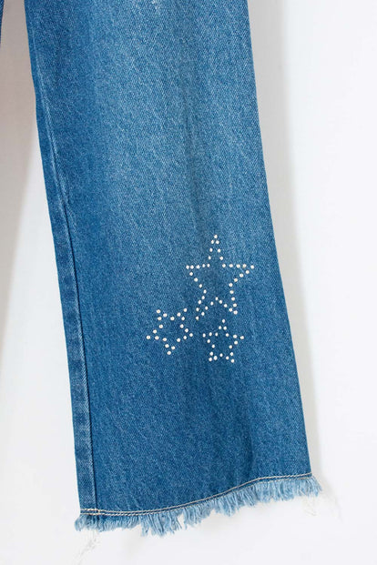 JEANS DE LITTLEMIC AZUL MEDIO PARA NIÑA 2T A 5T