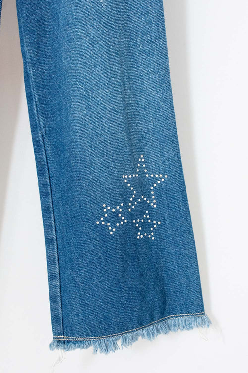 JEANS DE LITTLEMIC AZUL MEDIO PARA NIÑA 2T A 5T