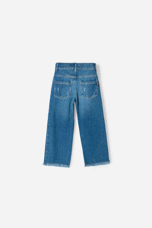 JEANS DE LITTLEMIC AZUL MEDIO PARA NIÑA 2T A 5T