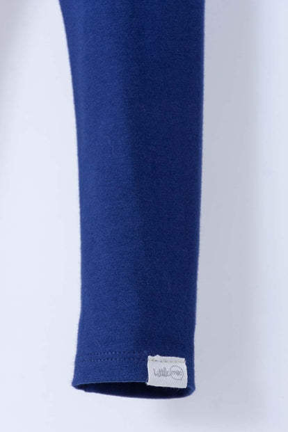 LEGGINS X2 DE LITTLEMIC AZUL Y CAQUI PARA NIÑA 2T A 5T