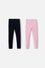 LEGGINS X2 DE LITTLEMIC NEGRO Y PALO DE ROSA  PARA NIÑA 2T A 5T