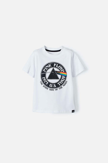CAMISETA DE PINK FLOYD BLANCA MANGA CORTA UNISEX 2T A 5T