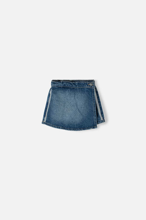 LITTLEMIC GIRLS' MEDIUM WASH SKIRT 2T TO 5T